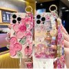 New Oil Painting Flower Wristband iPhone Case with Messenger Rope