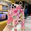 New Oil Painting Flower Wristband iPhone Case with Messenger Rope