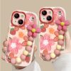 Oil Painting Strawberry Flower Bracelet iPhone Case