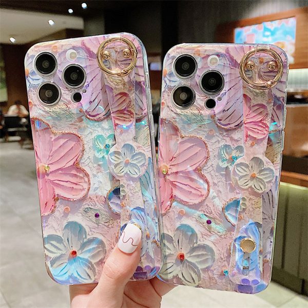 3_ff16eed4-bf4c-4d11-8c69-28d5385be0a8.jpg Oil Painting Flower Wristband Holder iPhone Case