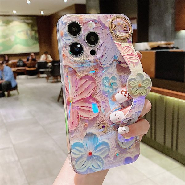 4_905bdfbc-372d-4917-90dc-1f5e809d65d5.jpg Oil Painting Flower Wristband Holder iPhone Case