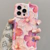 Luxurious Oil Painting Pink Rose Flower iPhone Case