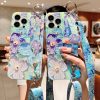 IMG_1684.jpg Purple Oil Painting Flower Wristband Holder With Lanyard Galaxy Phone Case