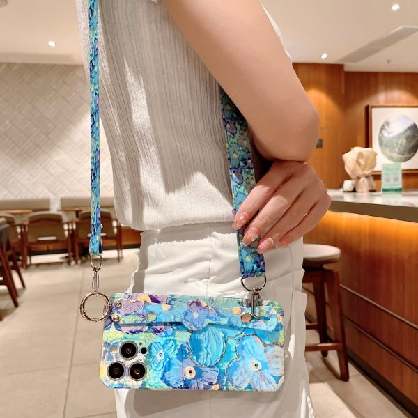 IMG_1689.jpg Purple Oil Painting Flower Wristband Holder With Lanyard Galaxy Phone Case