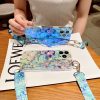IMG_1693.jpg Purple Oil Painting Flower Wristband Holder With Lanyard Galaxy Phone Case
