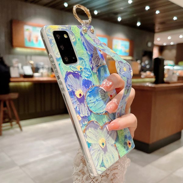 IMG_4760.jpg Purple Oil Painting Flower Wristband Holder With Lanyard Galaxy Phone Case