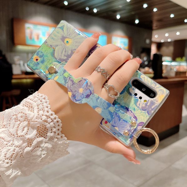 IMG_4762_20220522-191859.jpg Purple Oil Painting Flower Wristband Holder With Lanyard Galaxy Phone Case