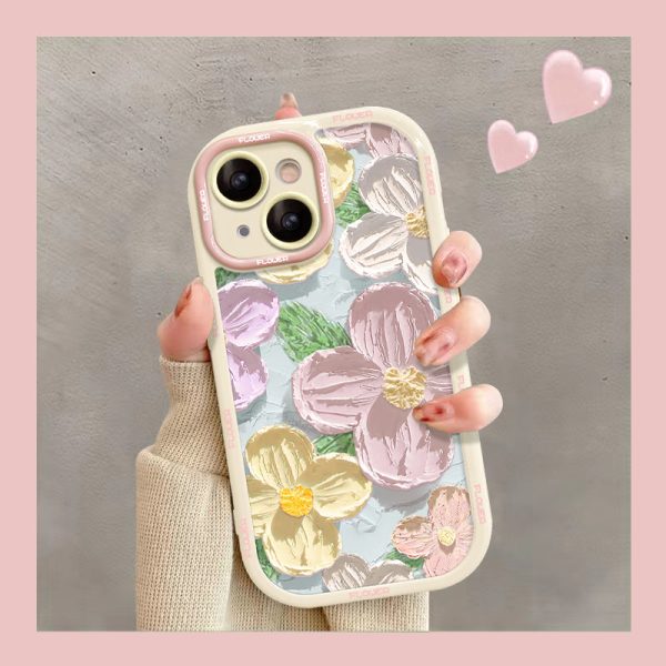 O1CN016KDxmb2C9uTMnQ4Ty__2213055108432_c82d7b78-146d-4bf6-95ea-e6155c4ec6cd.jpg Oil Painting Flower iPhone Cream Case