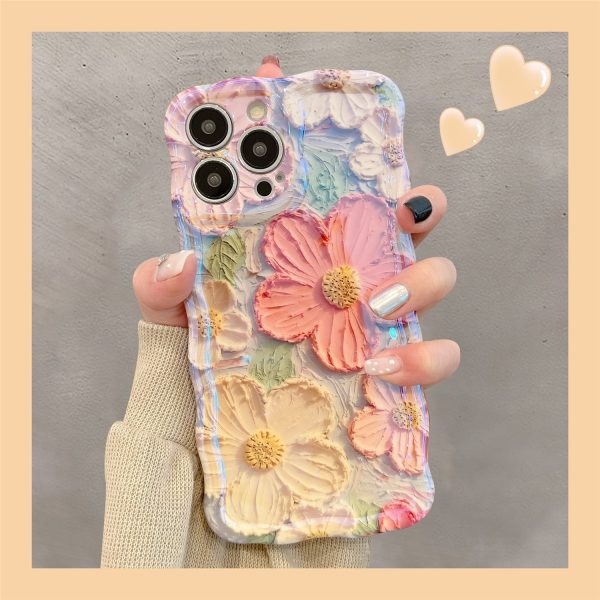 Ins Hot Colorful Oil Painting Flower iPhone Case