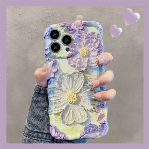 Ins Hot Colorful Oil Painting Flower iPhone Case
